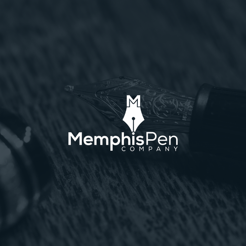 Memphis design with the title 'Minimalist logo design for pen company'