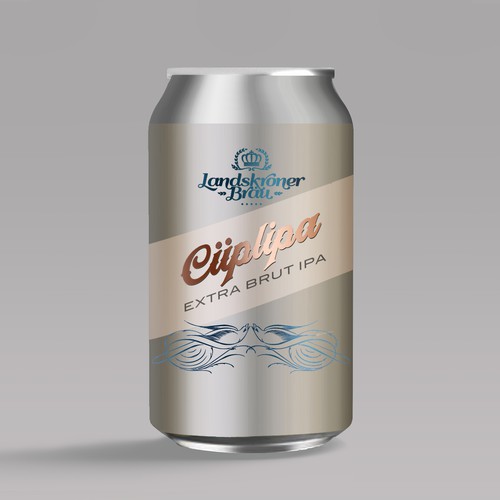 Champagne label with the title 'Craft beer label for a fusion beer and champagne'