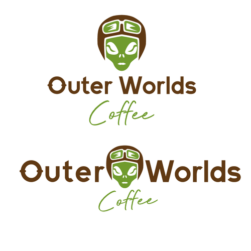 Glasses design with the title 'Outer Worlds Coffee logo'