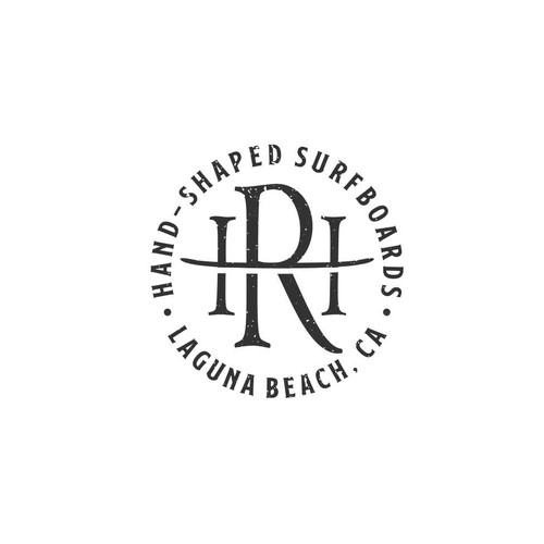 Surfboard logo with the title 'HR Custom Classic Surfboard'