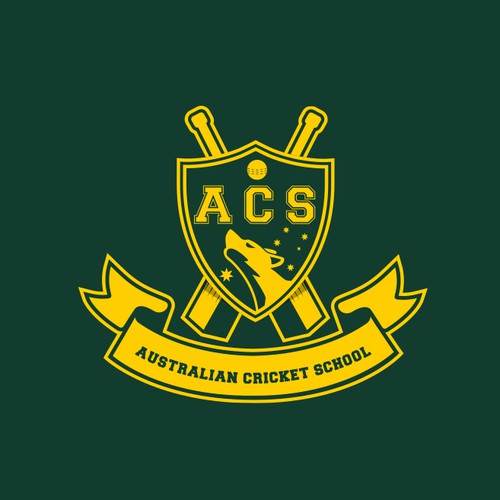 Cricket design with the title 'ACS'