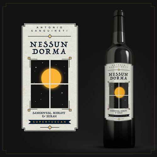 Modern vintage design with the title 'Nessun Dorma '