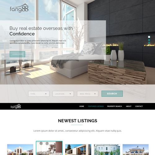Property website with the title 'Foreign Real Estate Property Homepage'