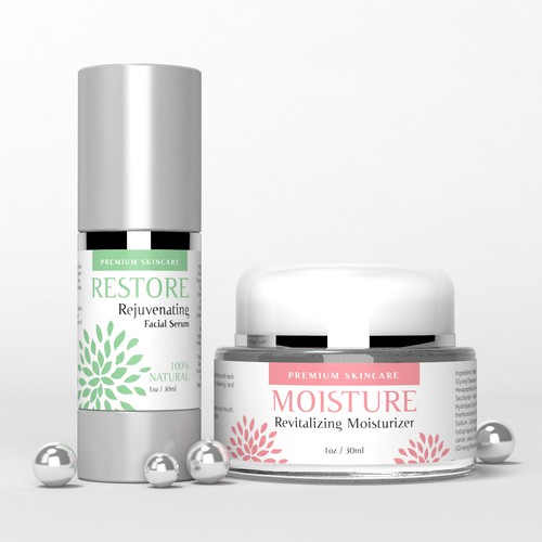 Skincare label with the title 'High end skin care label'