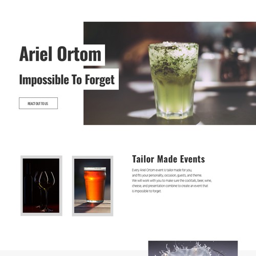 Drink website with the title 'Cocktail Company'