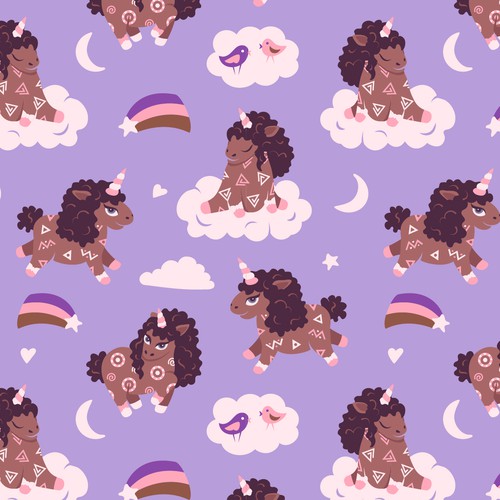 African American design with the title 'Bucket Hat Textile Pattern for Girls'