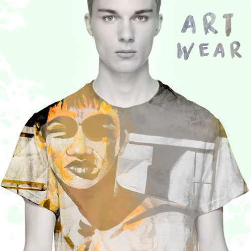 Abstract t-shirt with the title 'T-shirt Design Artistic Cover'