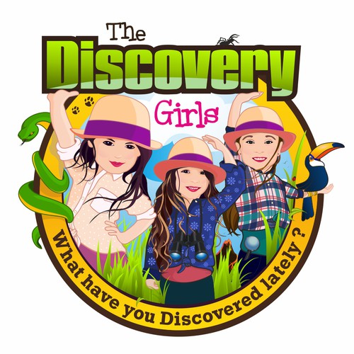 Jungle design with the title 'Official Logo & Website Design for 'The Discovery Girls' (now 'Wild Adventure Girls') Show'
