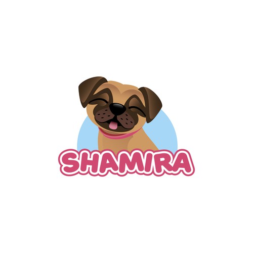 Pug logo with the title 'Cute dog logo for kid's toys company'