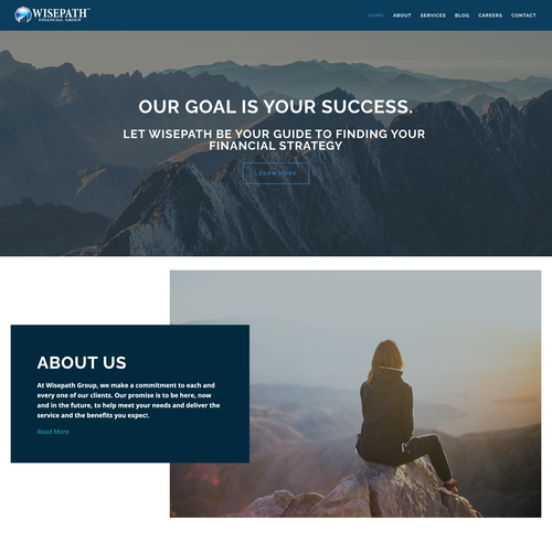 Digital website with the title 'Professional financial group website design'