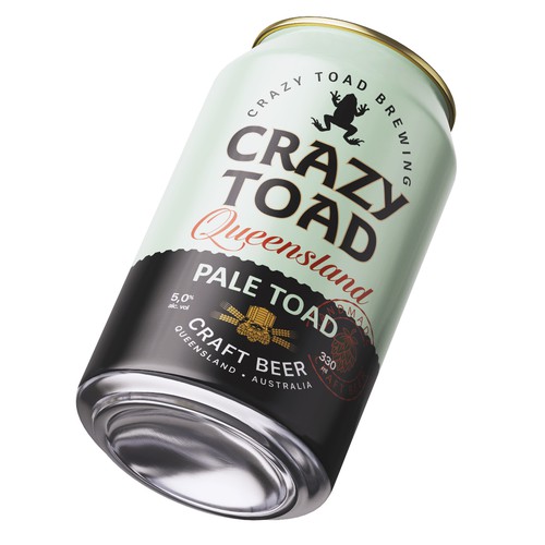 Can design with the title 'Crazy Toad - Craft Beer Can'