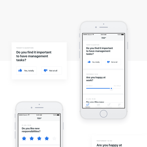UI design with the title 'A simple screen for survey app'