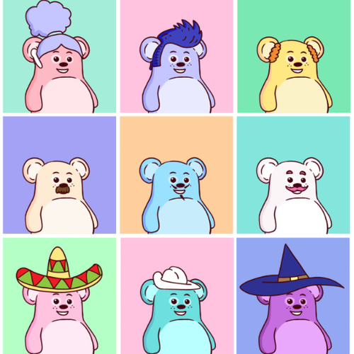 Doodle design with the title 'NFT ART Character (Doodle style)'