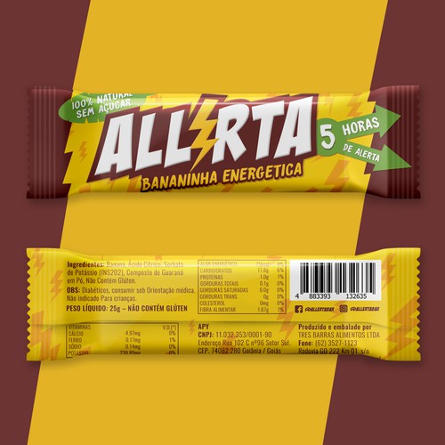 Banana design with the title 'Snack bar packaging'