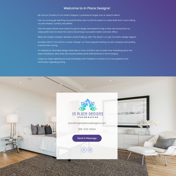 Interior design website with the title 'Squarespace Website Design For Interior Design Service'