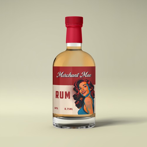 Rum label with the title 'Pop art rum label'