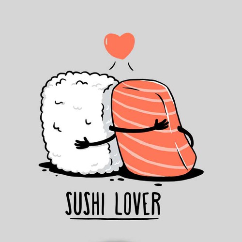 Restaurant t-shirt with the title 'Sushi Lover'