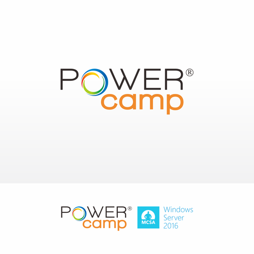 Window design with the title 'POWER to our Camps'