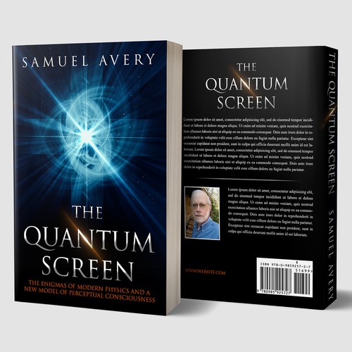 Abstract book cover with the title 'The quantum screen'