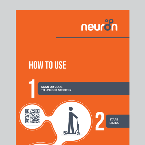 Scooter design with the title 'neuron signage design'