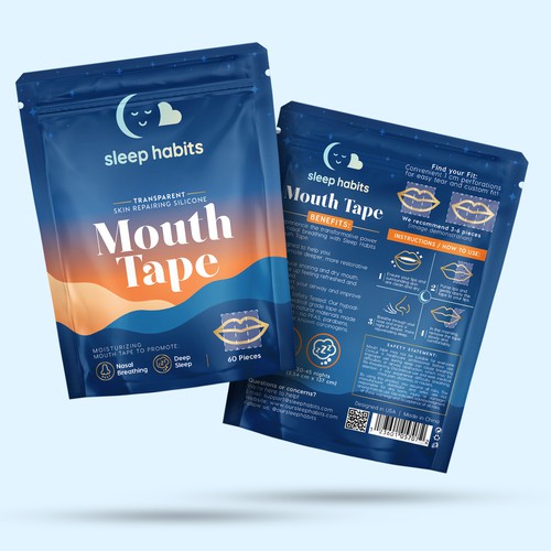 Natural cosmetics packaging with the title 'Pouch Packaging Design for Sleep Brand'