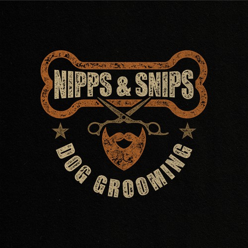 Pet grooming logo with the title 'Modern playful logo redesign for Nipps & Snips Grooming'