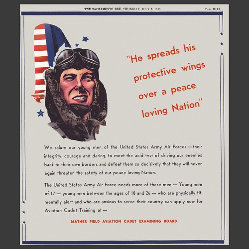 Newspaper design with the title 'WW2 coloring style for wall frame'