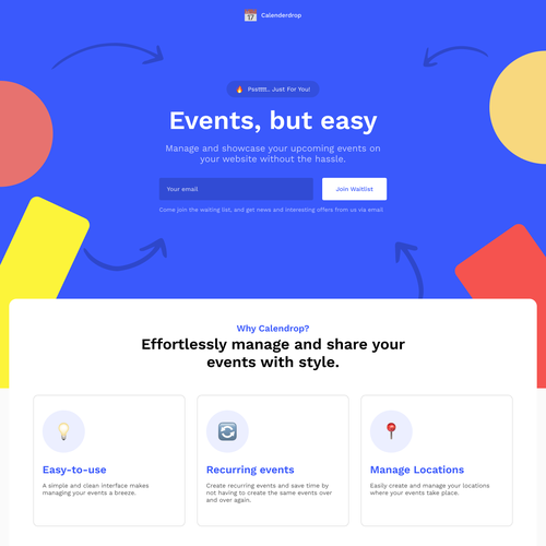 Shape design with the title 'eVENTs'