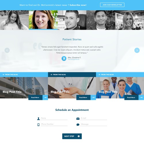 Service website with the title 'Orthopedic Surgeon for Sports Medicine & Clinic Care - Webdesign'