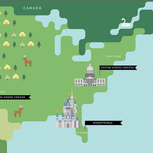 USA artwork with the title 'Map illustration'