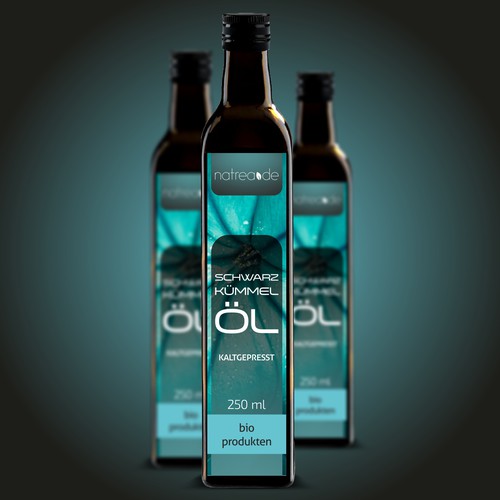 Oil label with the title 'Modern package design concept for Natrea'