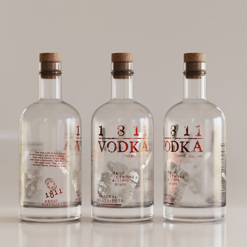 Mockup packaging with the title 'Label for High End Artisan Vodka'