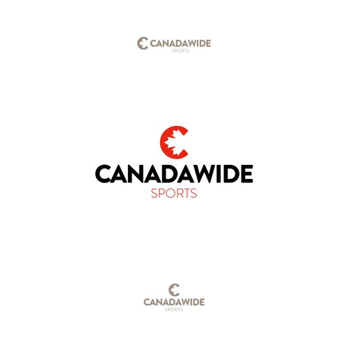 Maple leaf logo with the title 'logo concept for Canadawide Sports'