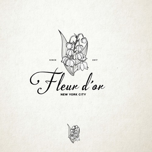 Flower shop design with the title 'Hand drawn logo for the  florist company based in New York.'