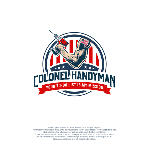 Handyman logo with the title 'Logo concept for COLONEL HANDYMAN'