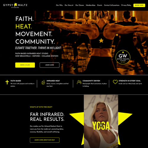 Design with the title 'Gypsy Waltz Studios Optimization Launch'
