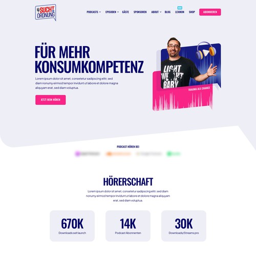 Sketch website with the title 'Voices of Recovery: A Podcast Journey in Addiction Awareness'