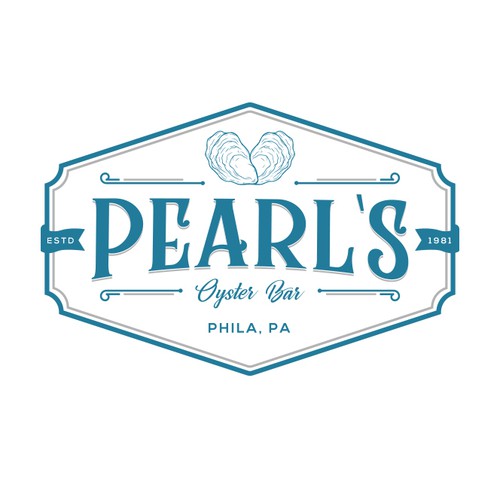 Pearl logo with the title 'Pearl's Oyster Bar'