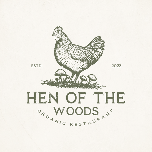 Hen logo with the title 'Logo for Hen of the woods'