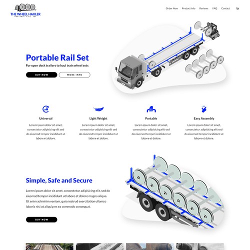Trucking design with the title 'The Wheel Hauler Logo & Wix website'