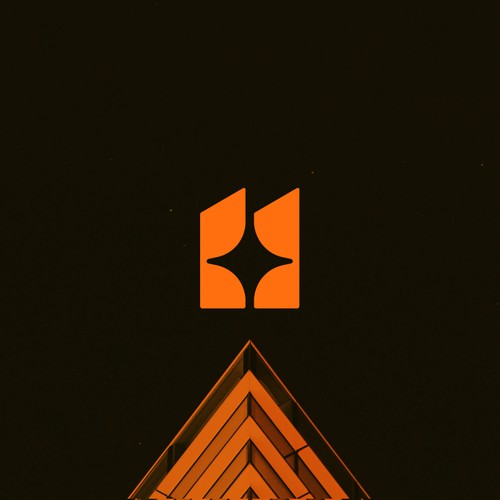 Building design logo with the title 'Abstract 'H' with Buildings and Star'