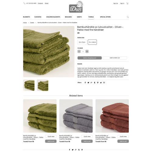 Black and white website with the title 'Simple, modern and bright webshop'