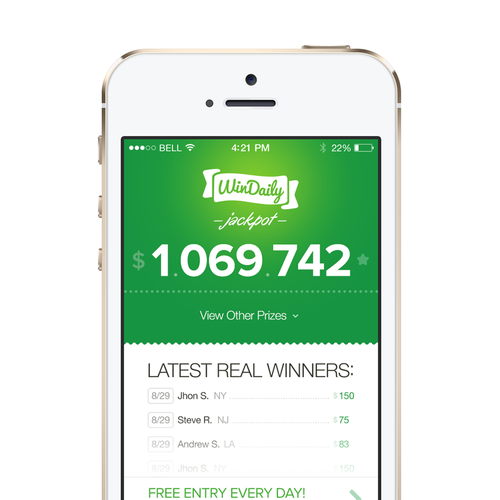 Lottery design with the title 'lottery app'