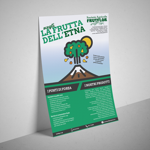 Pear design with the title 'La frutta dell'Etna'