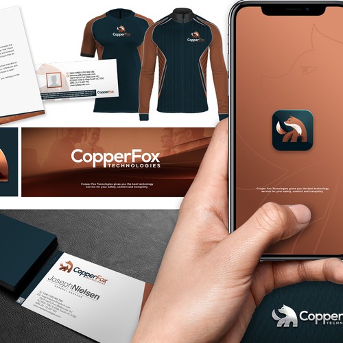 Technology logo with the title 'Logo Copper Fox Stationery'