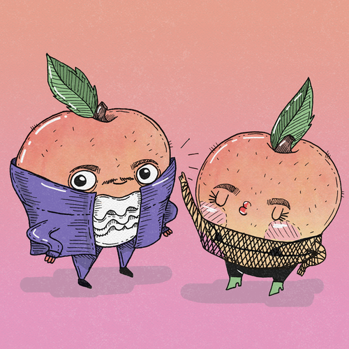 Peach design with the title '90's Peaches'