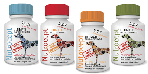 Typography label with the title 'product label for Nutrocept'