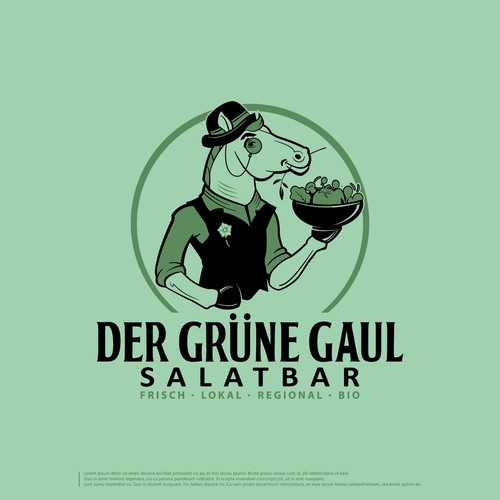 Comic logo with the title 'Horse trail saladbar'