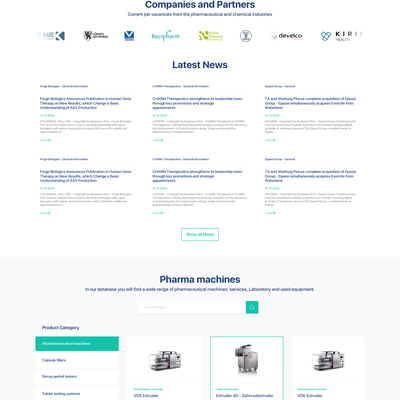 webpage design for Pharma-Zeitung.de