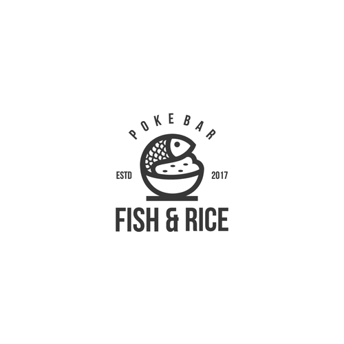 Bowl design with the title 'Fish & Rice'